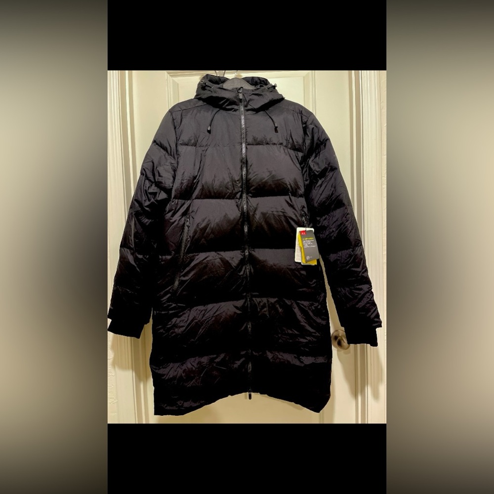 Under Armour Men's Storm Stretch Down 600 Black Quilted Long Puffer Parka. NWT!